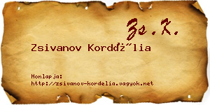 Zsivanov Kordélia névjegykártya